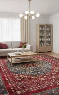 فرش ۱۲۰۰ شانه شاد نقش مشهد لاکی مدرن آکرلیک