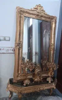 آینه شمعدان طلایی