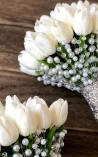 دسته گل های پیپ پاک کنی.روبانی و دسته گل های عروس