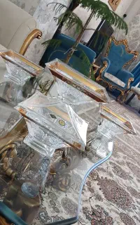 سرویس پذیرایی ظروف کریستال طلاکوب بوهمیا میوه خوری