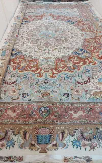 فرش دستباف جفت ۲۴ متری طرح منظره (مینیاتور)