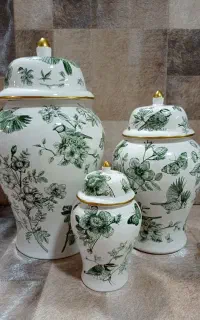 جینجر جار اصل چینی و ست گلدان و جای شکلات خوری