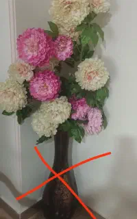 گل مصنوعی پارچه‌ای بزرگ بدون گلدان