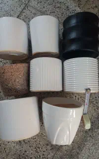 گلدان و زیرگلدانی سرامیکی درحدنو