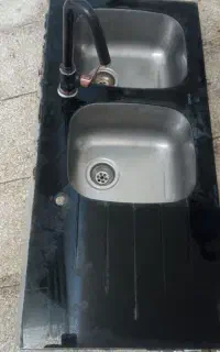 سینگ دوقلو صفحه شیشه محکم و قوی با شیر راسان
