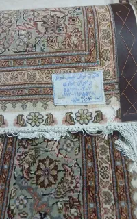 یک جفت فرش گل ابریشمی تیغ ماهی تبریز 5 متن 3 متری