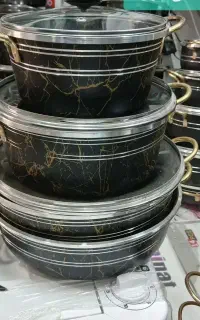 سرویس قابلمه 7 پارچه تفلون نچسب دسته سر خود