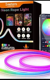 ریسه نئون فلکسی RGB-IC پنج متری حساس به صدا