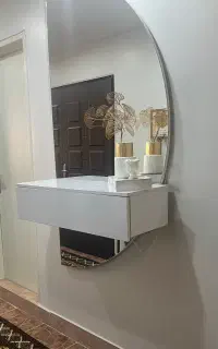 ا آینه نیم دایره بکلایت 180×90 با کنسول درب دار
