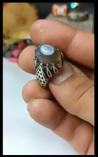 انگشتر باباقوری تک چشم عقیق یمنی