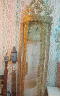 ساعت بوفه و اینه شمعدان برنز