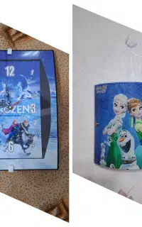 ساعت دیواری و چراغ خواب آنا و السا