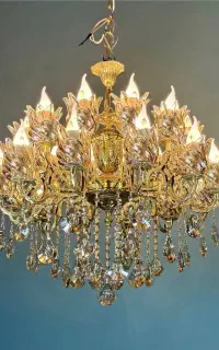 لوستر دوبل ۲۰شعله شامپاینی/تعویض لوستر کهنه با نو