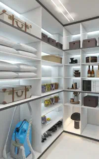 کابینت نیوکلاسیک پلی اورتان کمددیواری لاندری کلوزت
