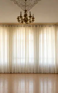 سلام پرده پانچی دوتیکه 4/3 شاین دار میله نقره ای