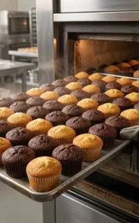 ویزیتور در کارگاه قنادی باریش دو نفر آقا