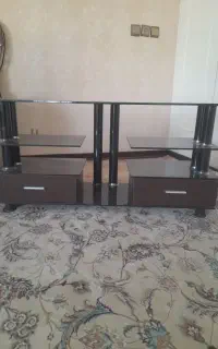 میز تلویزیون شیشه وام دی اف