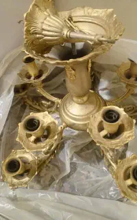 لوستر پنج شاخه برنزی