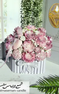 کادویی باکس گل شمع معطر هدیه روز