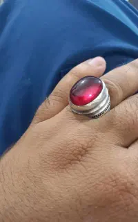 انگشتر نقره نگین یاقوت