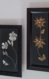 تابلو گل طلایی ،نقره ای