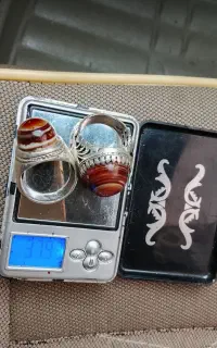 دو عدد انگشتر نقره با با قوری
