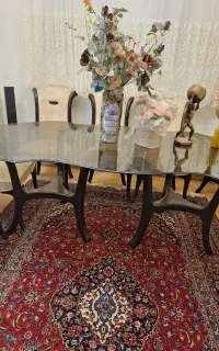 میز نهارخوری شش نفره سالم شیشه ی بسیار محکم