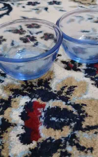 سه عدد پیاله ماست خوری  رنگ آبی
