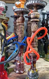 قلیان چوبی تنه گردو وبرنجی
