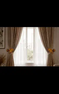 جفت دیوارکوب پرده فلزی طرح گل طلایی سالم و شیک