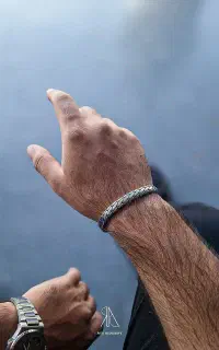 بنگل مردانه ، دستبند ، مدل پوست مار ، بنگل منهتن