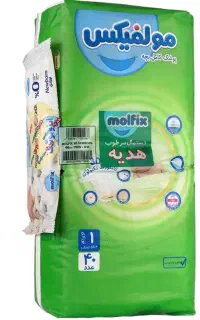 مولفیکس سایز1  ۴۰عددی دستمال مرطوب دار۴عدد
