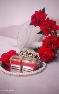استند حلقه ربان عشق دسته گل عروس