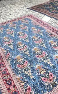 یک جفت فرش دستباف گل ابریشم