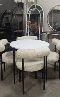 میزغذاخوری ناهارخوری فلزی پشتی دار مستقیم ازتولیدی