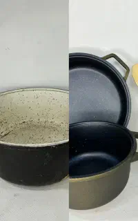 بازسازی قابلمه چدن گرانیت و تعمیر فلاسک +هدیه