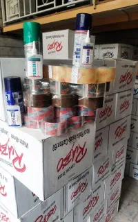 نوار چسب شیشه ای پهن پنج سانتی قهوه ای 123 یک دو