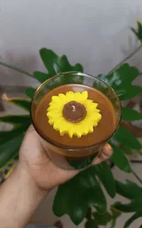 شمع لیوان گل آفتابگردان