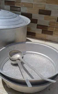 آبکش بزرگ روحی و ملاقه بزرگ مخصوص نذری