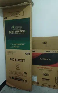 کارتون یخچال دوقلو ایران شرق ولباسشویی ۹کیلویی دوو