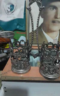 جای قاشق و چنگال سر سفره برنجی قدیمی