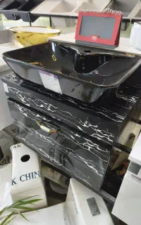 روشویی کابینتی مشکی و طوسی