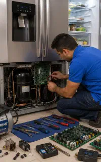 تعمیر و شارژ گاز انواع یخچال فریزر و ساید