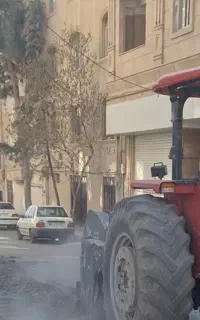 اجرای شیار در خیابان با تراکتور و ترنچر