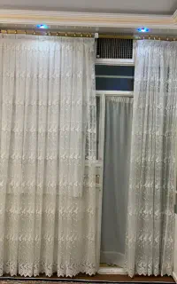 پرده حریر طرح دار