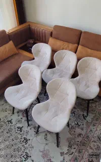 پنج عدد صندلی زین اسبی پایه فلزی