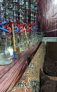 قلیان برنجی ریخته آبکاری شده