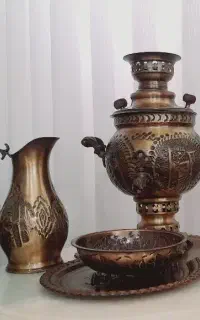 سماور برنجی زغالی