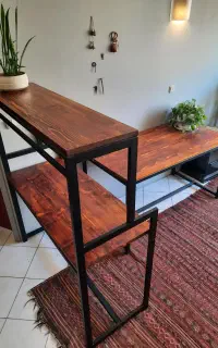 میز کار دو تکه /  چوب و فلز