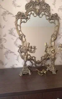 اینه و شمعدان برنز